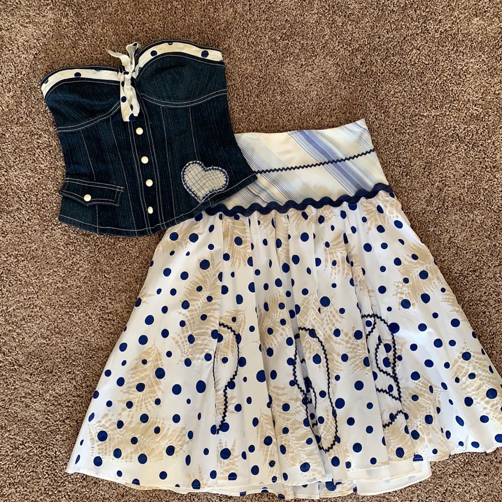 Alberto Makali Strapless top & full skirt set